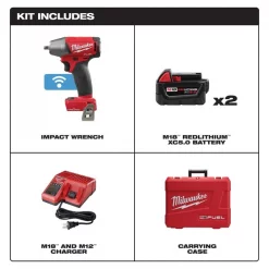 Milwaukee Impact Wrench, Cordless, Compact, 18VDC, Tool Length: 5-7/8" 8 Impact Wrench, Cordless, Compact, 18VDC, Tool Length: 5-7/8"