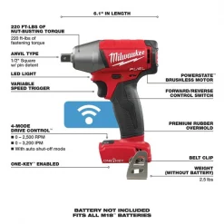 Milwaukee M18™ 18.0 1/2" Cordless Impact Wrench, Belt Clip 5 M18™ 18.0 1/2" Cordless Impact Wrench, Belt Clip