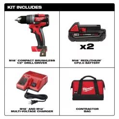 Milwaukee M18 Compact Brushless 1/2" Drill Driver Kit 6 M18 Compact Brushless 1/2" Drill Driver Kit