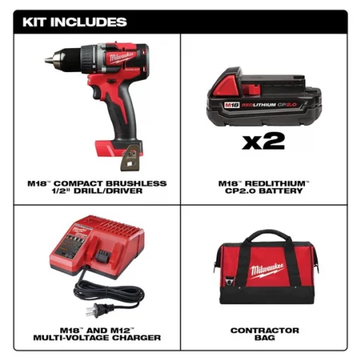 M18 Compact Brushless 1/2" Drill Driver Kit