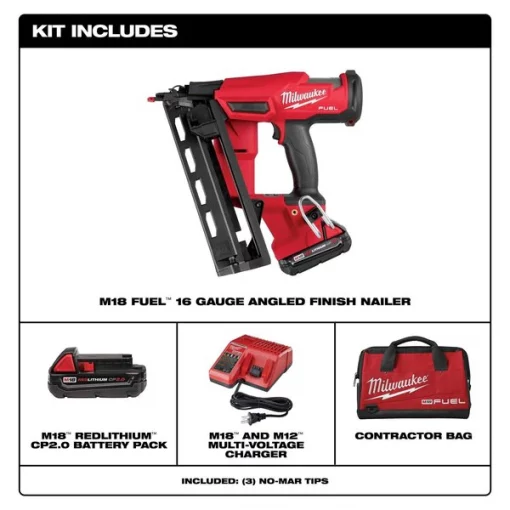 Nail Gun Kit, Cordless, For 16 ga Nail