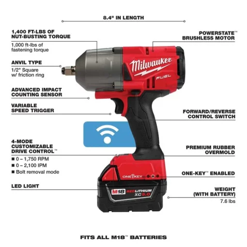 M18(TM) 18V 1/2" Cordless Impact Wrench Kit