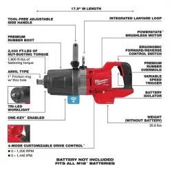 M18 FUEL™ Cordless 1" D-Handle High Torque Impact Wrench w/ ONE-KEY™