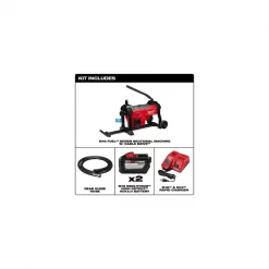 Milwaukee 200 ft Cordless Drain Cleaning Machine, 18.0 V 6 200 ft Cordless Drain Cleaning Machine, 18.0 V