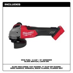 M18 FUEL™ Cordless 4-1/2" / 5" Grinder Slide Switch, Lock-On