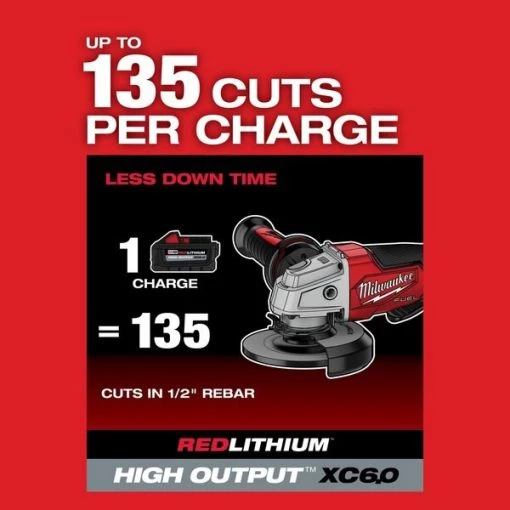 M18 FUEL™ Cordless 4-1/2" / 5" Grinder Slide Switch, Lock-On