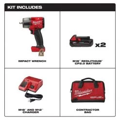 M18 FUEL™ Cordless 3/8" Mid-Torque Impact Wrench w/ Friction Ring CP2.0 Kit