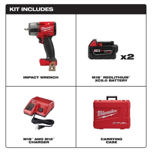 M18 FUEL™ Cordless 3/8" Mid-Torque Impact Wrench w/ Friction Ring Kit
