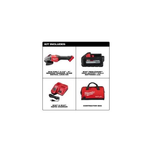 M18 FUEL 4-1/2” – 6” Braking Grinder Kit, Slide Switch, Lock-On