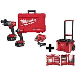 Milwaukee M18 FUEL™ Cordless Combo Kit, 75pc. Drill Set, w/ Packout™ Rolling Toolbox