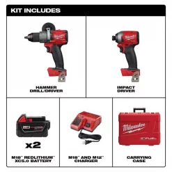 Milwaukee M18 FUEL™ 2-Tool Combo Kit: Hammer Drill/Impact / Battery 9 M18 FUEL™ 2-Tool Combo Kit: Hammer Drill/Impact / Battery