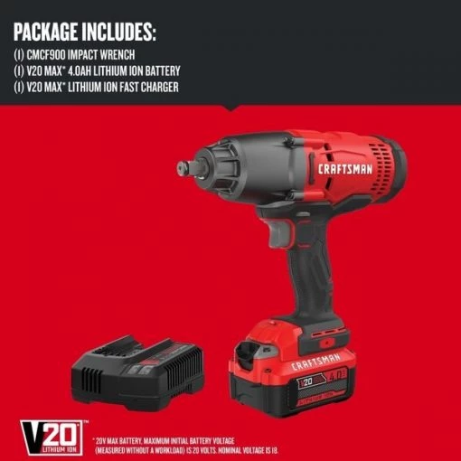 Cordless 1/2" Impact Wrench Kit 20V