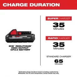 Milwaukee M18 REDLITHIUM HIGH OUTPUT CP3.0 Battery 4 M18 REDLITHIUM HIGH OUTPUT CP3.0 Battery