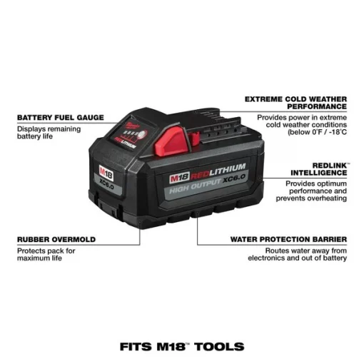 M18 REDLITHIUM HIGH OUTPUT XC6.0 Battery Pack (2 Pk)