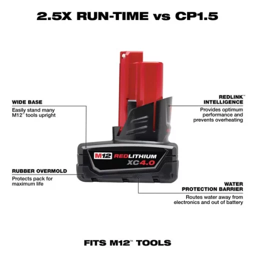 M12 REDLITHIUM XC 4.0 Extended Capacity Battery Pack