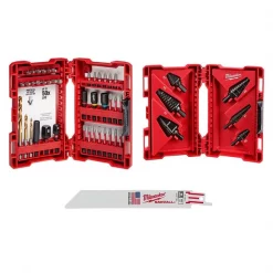 Impact Drill Set 40PC w/ 6PC Step Bit Set, 5pk 6” 18TPI Sawzall Blades