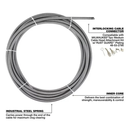 3/8" x 100' Inner Core Drum Cable