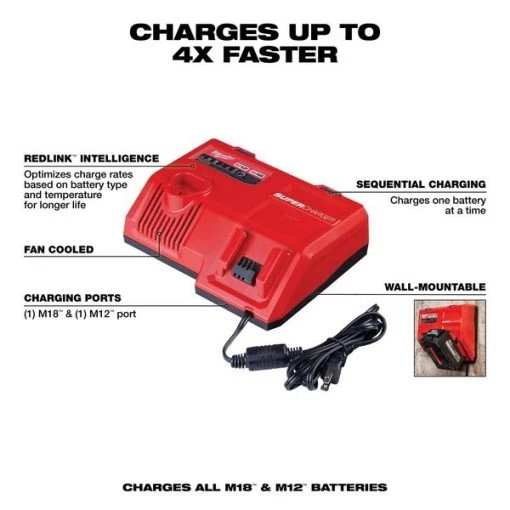 M18 REDLITHIUM HIGH OUTPUT HD12.0 Battery Pack w/ Rapid Charger
