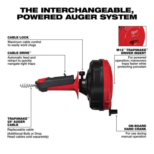 TRAPSNAKE™ 25 ft. Auger with CABLE DRIVE™