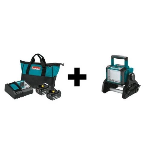 Makita Battery/Charger Kit, w/Worklight, 18V 1 Battery/Charger Kit, w/Worklight, 18V