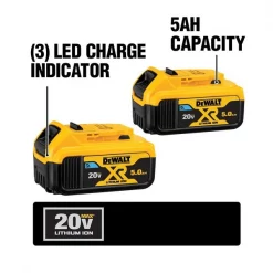 Dewalt 20.0V Li-Ion Battery, 5.0Ah Capacity (2 Pack) 11 20.0V Li-Ion Battery, 5.0Ah Capacity (2 Pack)