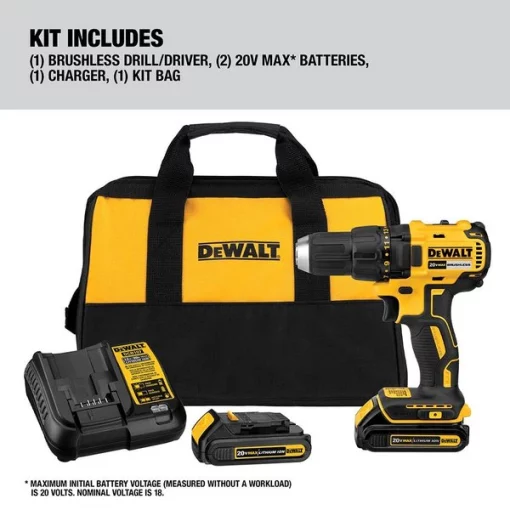 1/2 in, 20V DC Cordless Drill, Battery Included