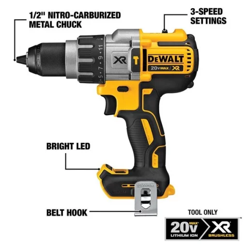 20.0 V Hammer Drill, Battery Included, 1/2 in Chuck