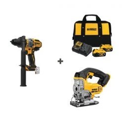 Cordless Hmr Drill and Jig w/DCB205-2CK