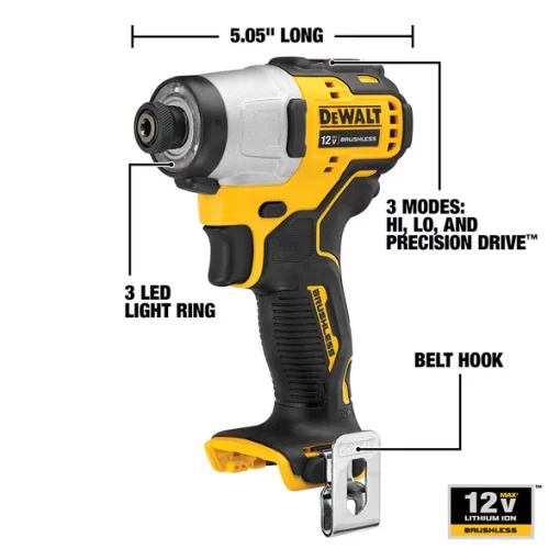 Impact Driver, Pistol Grip, 12VDC, Voltage: 12V DC