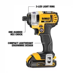 20V MAX 1/4In Cordless Impact Driver Kit, (2) 1.5Ah Batteries