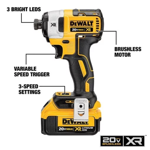 20V 1/4In Cordless 3-speed Impact Driver, (2) 4.0Ah Batteries