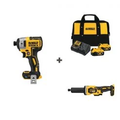 Dewalt Cordless Impact and Grindr w/DCB205-2CK