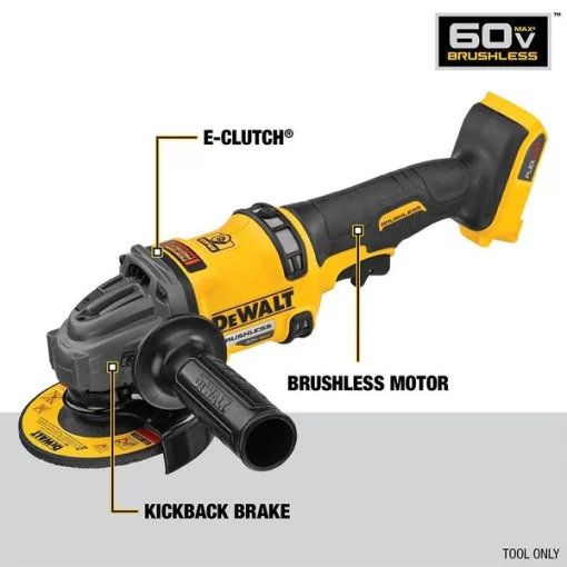 FLEXVOLT(R) 60V MAX* Brushless 4-1/2 in. – 6 in. Cordless Grinder with Kickback Brake (Tool Only)