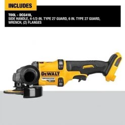 Dewalt FLEXVOLT(R) 60V MAX* Brushless 4-1/2 in. - 6 in. Cordless Grinder with Kickback Brake (Tool Only) 7 FLEXVOLT(R) 60V MAX* Brushless 4-1/2 in. – 6 in. Cordless Grinder with Kickback Brake (Tool Only)