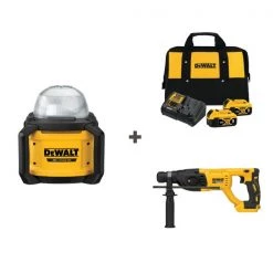Dewalt Cordless Hmr and Light w/DCB205-2CK
