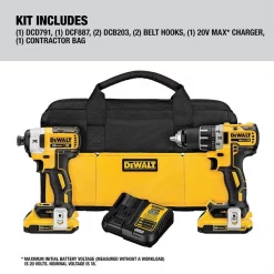 Cordless CombInation Kit, 2.0Ah, DEWALT 20V XR