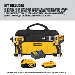 Cordless Combo Kit, Li-Ion, 20.0V