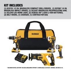 Cordless Combo Kit, 20.0V, 4 Tools