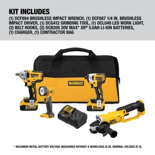 Cordless CombInation Kit, 4 Tools, 20V DC