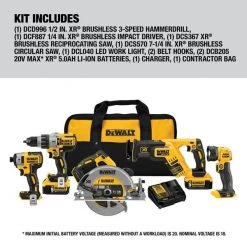 20V 5-tool Cordless Combo Kit