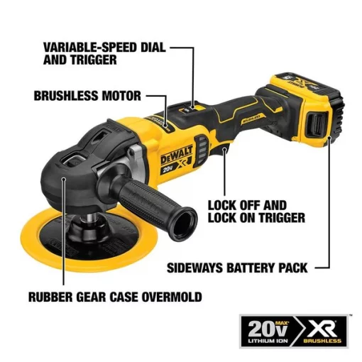 20V MAX* XR(R) 7 in. Cordless Variable-Speed Rotary Polisher Kit