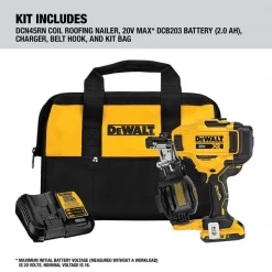 20V MAX* 15 degree Cordless Coil Roofing Nailer Kit