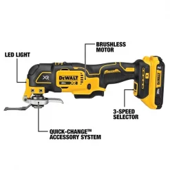 Dewalt 20V MAX* XR(R) Brushless Cordless 3-Speed Oscillating Multi-Tool Kit (2.0 Ah Battery) 3 20V MAX* XR(R) Brushless Cordless 3-Speed Oscillating Multi-Tool Kit (2.0 Ah Battery)
