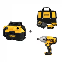 Dewalt Vacuum and Cordless Impact w/DCB205-2CK