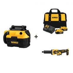 Dewalt Vacuum and Cordless Grindr w/DCB205-2CK