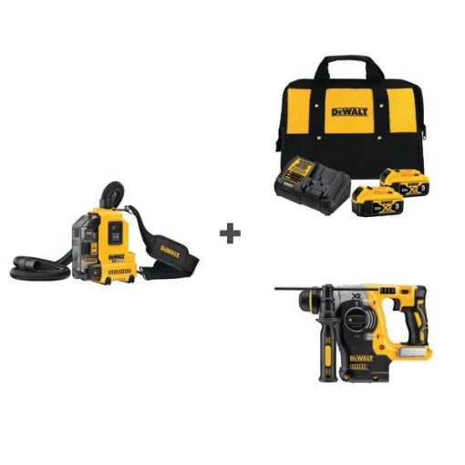 Dust Ext and Cordless Drill w/DCB205-2CK