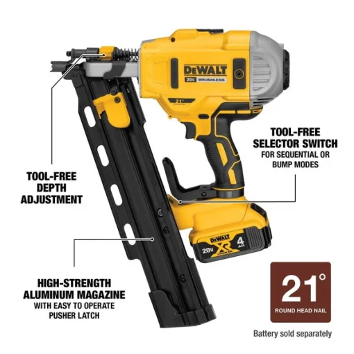 20V MAX* 21 degree PLASTIC COLLATED CORDLESS FRAMING NAILER KIT