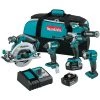 Makita LXT Brushless 4pcs, Combo Kit, 18V, (5.0Ah)