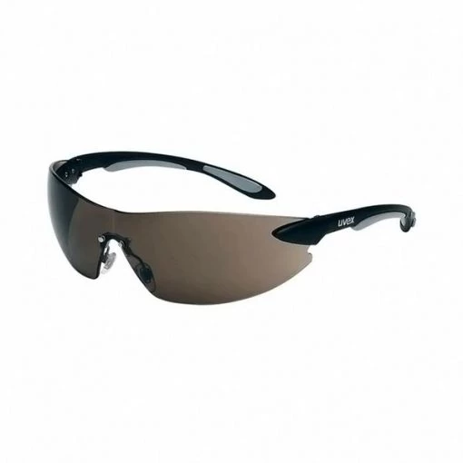 Ignite Safety Eyewear, Black/Slvr Frame, Gray Hardcoat Lens