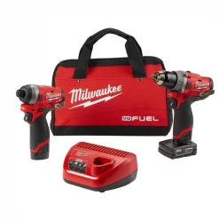 MilwaukeeÂ® M12â„¢ FUELâ„¢ Combo 1/2 in. Hammer Drill and 1/4 in. Hex Impact Drive w/ (2) Batteries